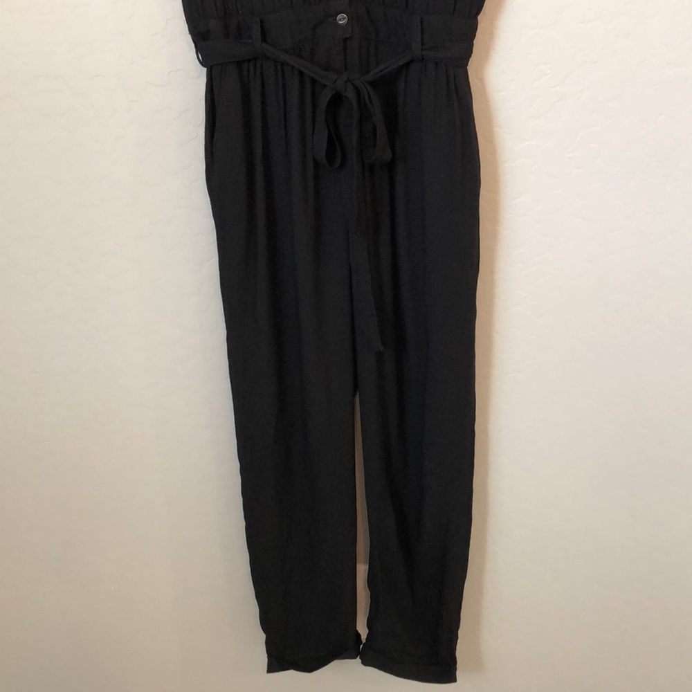 Express Black Drop Waist Button Down Jumpsuit Xs - image 3
